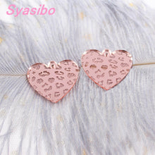 Load image into Gallery viewer, ( 20pcs/lot) 30mm Heart Charms Lip etched Acrylic Heart Earringss Laser Cutout Gold/Silver Mirror Heart 1.2"-AC1526