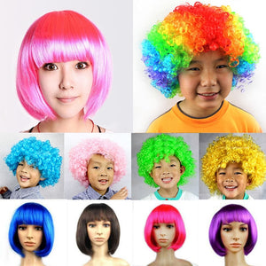 Unisex Colorful Party Wig for All Ages Kid Adult Funny Wig for Masquerade Birthday Christmas Dress Clown Costume Cosplay Party