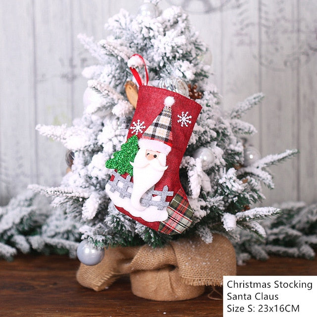 New Year 2021 Gifts Bag Christmas Stocking Noel Christmas Decorations for Home Navidad Socks Xmas Tree Decoration Natal Decor
