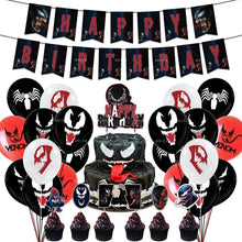 Load image into Gallery viewer, Deadpool Birthday Party Decorations Latex Balloons Flags Birthday Party Banner Cake Topper Kids Toys Party Supplies Hero Balloon
