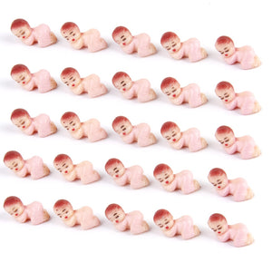 50pcs Tiny 1" Plastic Pajama Sleeping Girl Baby Shower Favors Party Decorations
